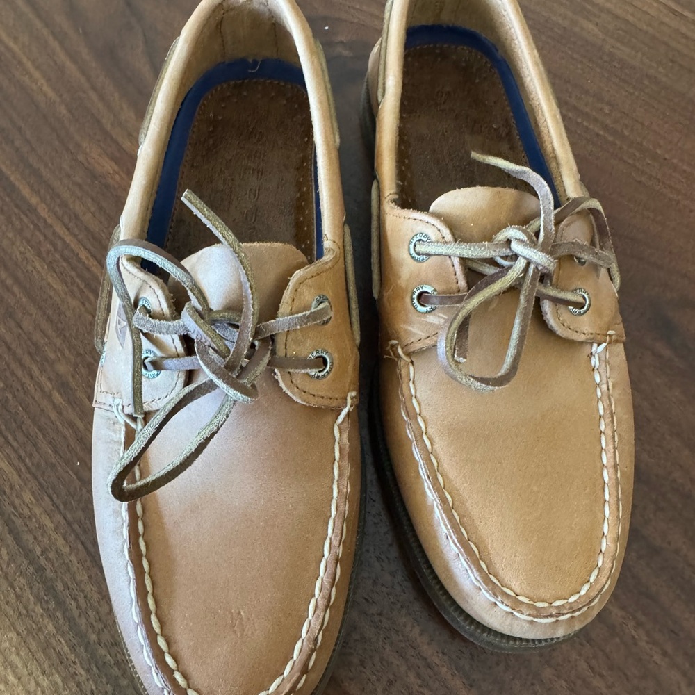Men's Tan Leather Boat Shoes